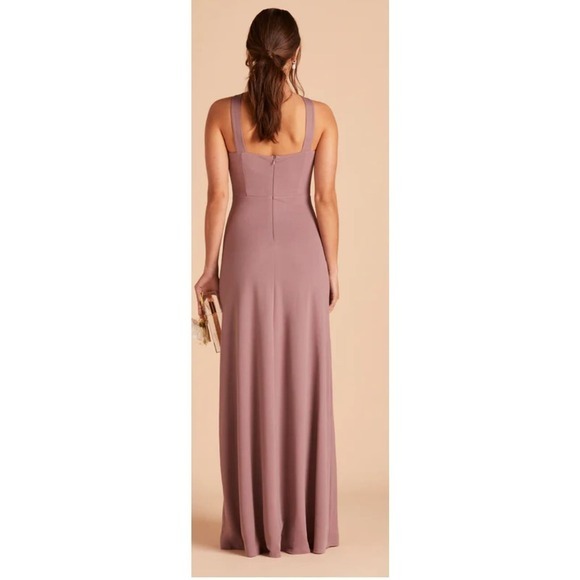 Birdy Grey Gene Bridesmaid Dress XS Dark Mauve Crepe‎ Gown - Picture 2 of 13